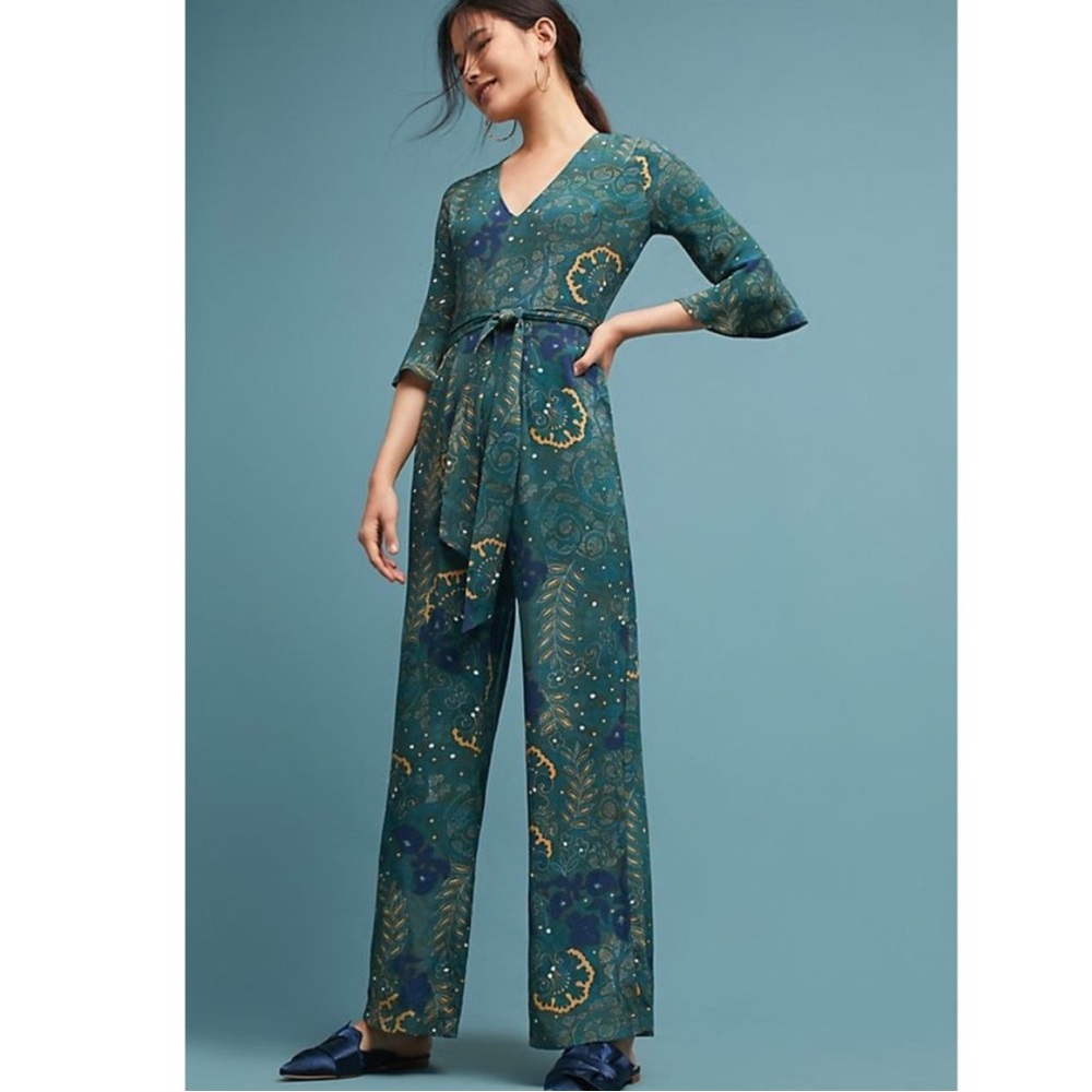 Anthropologie Seen-Worn-Kept Esre Floral Hideaway Jumpsuit Size 12